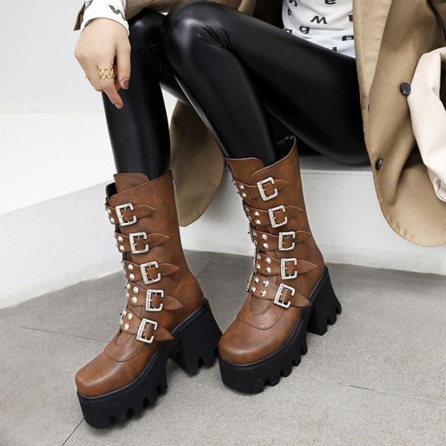 ブーツ風厚底サンダル お洒落8cm厚底 楽天市場】厚底 サマー