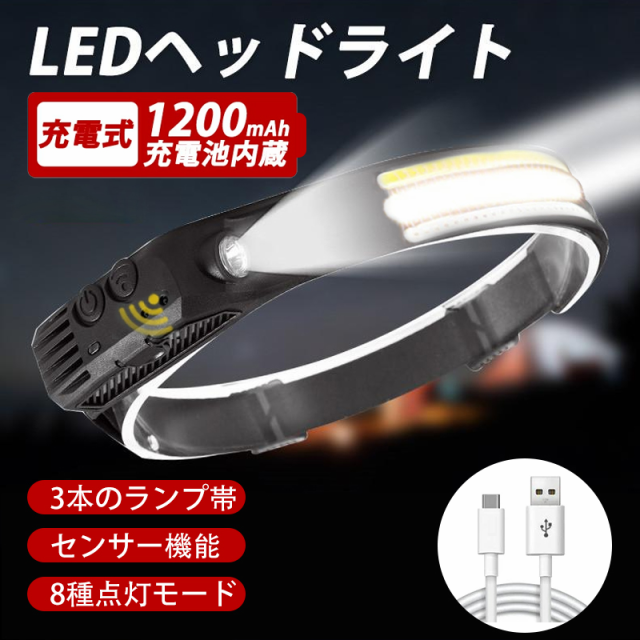 ledヘッド ライト ヘッド ランプ ライト 点灯 USB-C充電式 センサー機能 8種点灯モード 230°700ルーメン 広角照明 SOS点滅 最強  高輝度 の通販はau PAY マーケット - いつも幸便 | au PAY マーケット－通販サイト