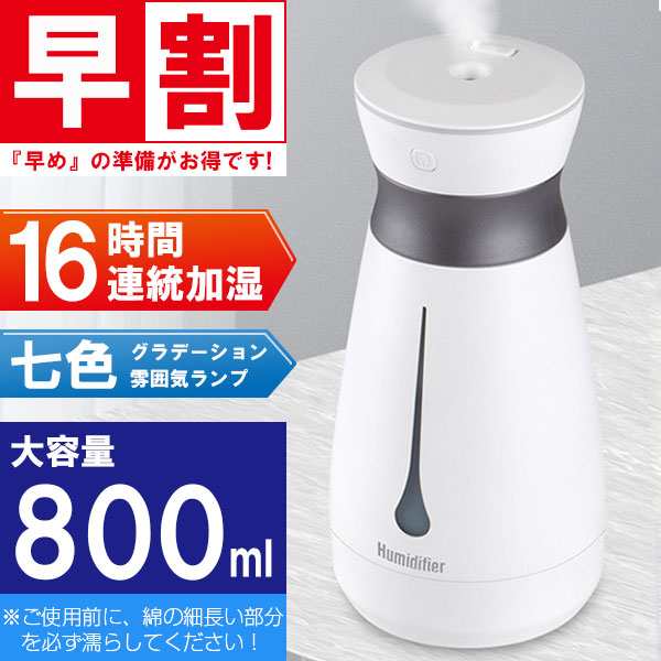 クーポン配布中 加湿器 アロマ 卓上 スチーム式 おしゃれ 手入れ簡単 800ml大容量 気化式 Usb 寝室 車載 オフィス 超音波 静音 ペットの通販はau Pay マーケット 壱番屋