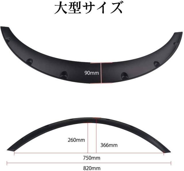 送料690円 オーバーフェンダー 4本 汎用 PP製 4枚セット 40mm 外装