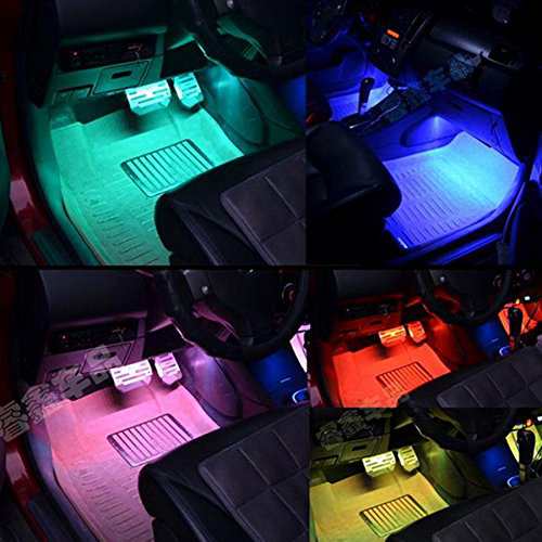 送料無料 テープライト 4本 Led Rgb 車用 Usb式 装飾 防水 高輝度 フットランプ 足下照明 リモコン付き 全7色フルカラーの通販はau Pay マーケット Isozaki Store