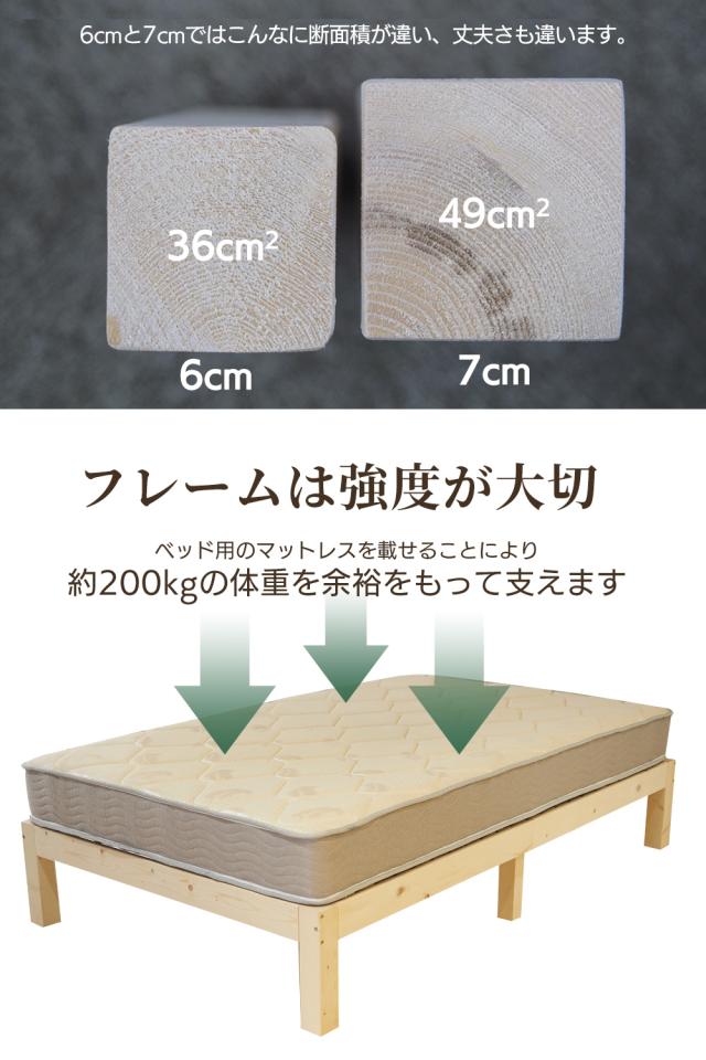 木製ベッドフレーム 真骨頂 シングル (97×195cm) 85スモールシングル (85×195cm) 接着剤不使用 セミシングル_17