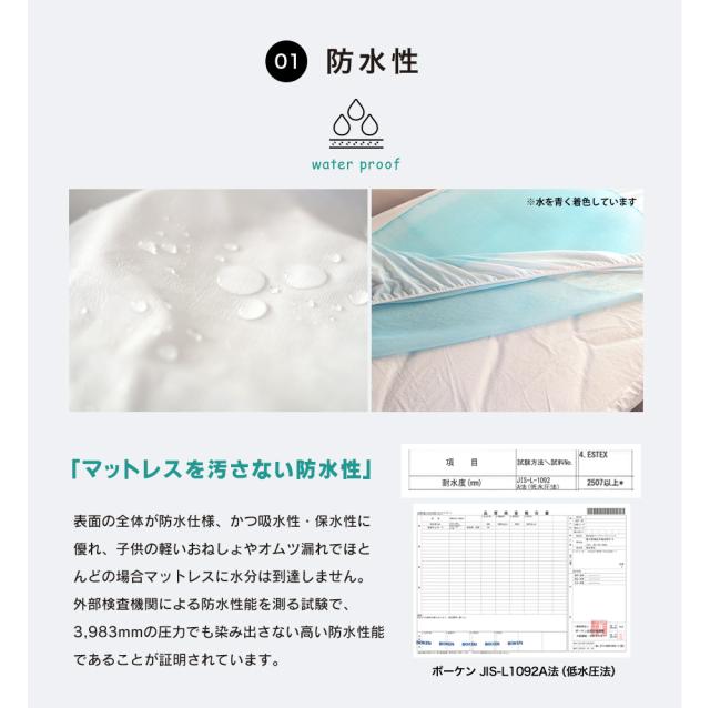 スペイン直輸入 マットレスプロテクター セミダブル2台用サイズ セミダブル+セミダブル(240cm×195cm) スペイン製 防水 通気性 ESTEXの通販は