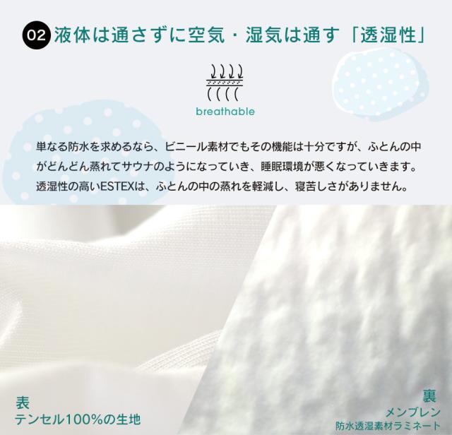 スペイン直輸入 マットレスプロテクター セミダブル2台用サイズ セミダブル+セミダブル(240cm×195cm) スペイン製 防水 通気性 ESTEXの通販は