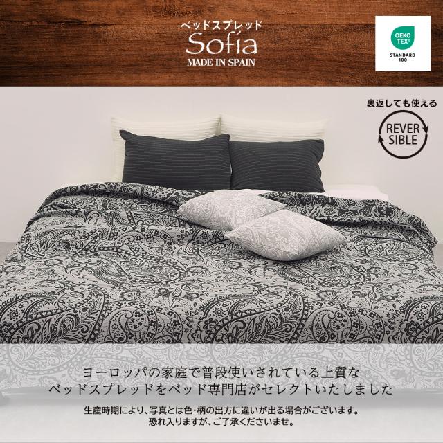 スペイン直輸入 ベッドスプレッド ベッドカバー 2台用 (270×270cm