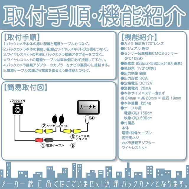 NSZN-W64T NSZT-W64 NSCP-W64 他対応 ワイヤレス バックカメラ 車載カメラ 高画質 軽量 CMOSセンサー の通販はau  PAY マーケット - 良品本舗 ONEUP | au PAY マーケット－通販サイト