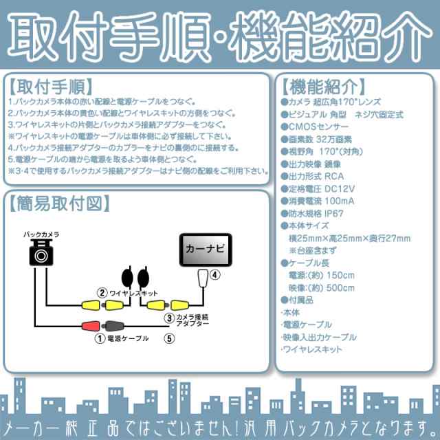 MDV-L502 MDV-L502W MDV-L402 他対応 ワイヤレス バックカメラ ボルト固定 車載カメラ 高画質 軽量 CMOSの通販はau  PAY マーケット - 良品本舗 ONEUP