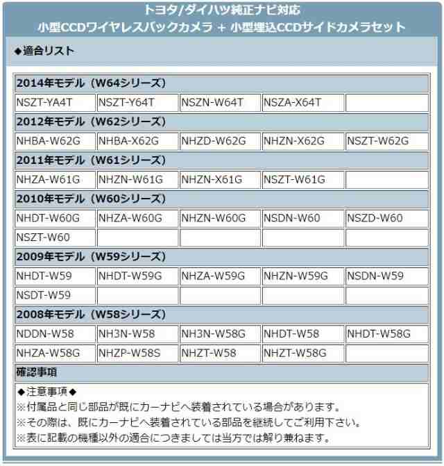 NSZT-W61G NHDT-W60G NHZA-W60G 他対応 ワイヤレス バックカメラ + サイドカメラ セット 車載カメラ 高の通販はau  PAY マーケット - 良品本舗 ONEUP | au PAY マーケット－通販サイト