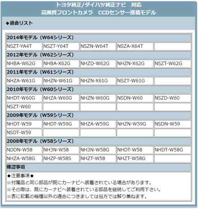 得価人気SALEトヨタ純正 NHBA-W62G 用 高画質CCD サイドカメラ バックカメラ 2台set 入力変換アダプタ トヨタ純正スイッチケーブル 付 純正品