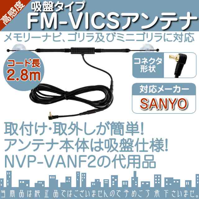 サンヨー SANYO 吸盤タイプ 代用品 ゴリラ NVP-VANF2 ＦＭ－ＶＩＣＳアンテナ ミニゴリラ