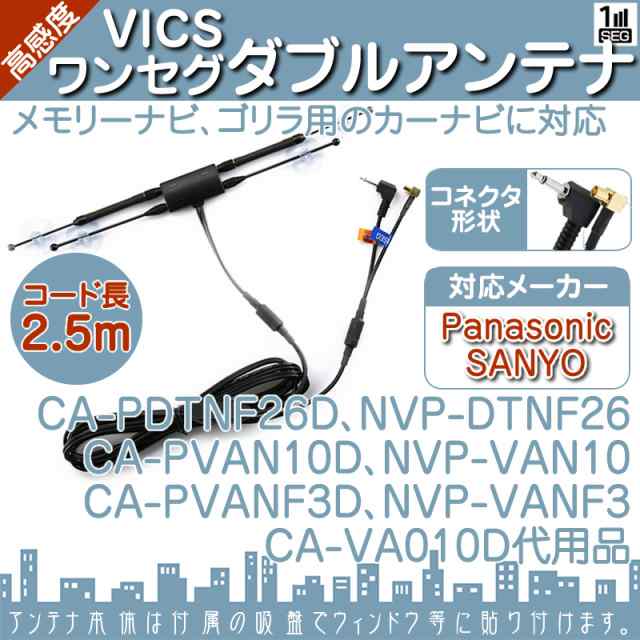 ワンセグアンテナ  VICSアンテナ ゴリラ ナビ 用 高感度 吸盤取付 ワンセグTV FM-VICS 一体型ダブの通販はau PAY マーケット  - 良品本舗 ONEUP