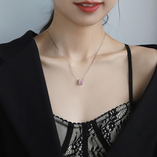 モアサナイト1ct シルバー925 ネックレス プラチナ仕上げ 一粒 