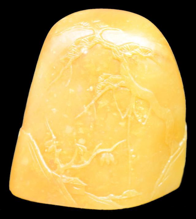 【送料無料】天然 寿山石 Shoushan stone 高山黄 高山石 手彫り 印材 未使用 旧蔵 福建省原石 置物 稀少 唐物古玩 印鑑 篆刻 威龍彩雲通販_1