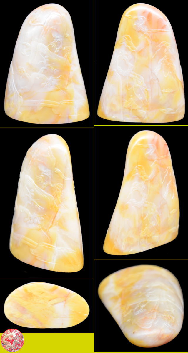 【送料無料】天然 寿山石 Shoushan stone 高山石 高山黄 手彫り 印材 未使用 旧蔵 福建省原石 置物 稀少 唐物古玩 印鑑 篆刻 威龍彩雲通販_6