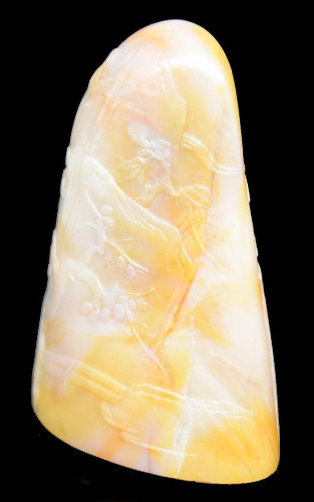 【送料無料】天然 寿山石 Shoushan stone 高山石 高山黄 手彫り 印材 未使用 旧蔵 福建省原石 置物 稀少 唐物古玩 印鑑 篆刻 威龍彩雲通販_2