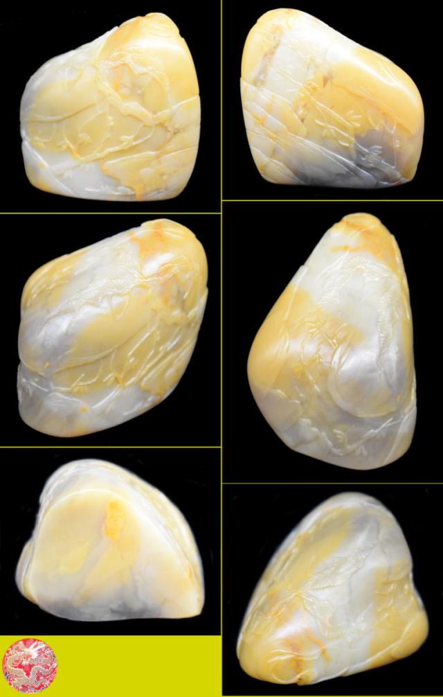 【送料無料】天然 寿山石 Shoushan stone 高山凍 高山石 手彫り 印材 未使用 旧蔵 福建省原石 置物 稀少 唐物古玩 印鑑 篆刻 威龍彩雲通販_7