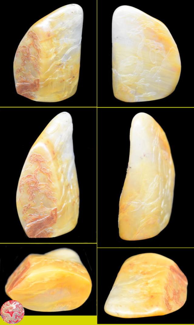 【送料無料】天然 寿山石 Shoushan stone 高山凍 高山石 手彫り 印材 未使用 旧蔵 福建省原石 置物 稀少 唐物古玩 印鑑 篆刻 威龍彩雲通販_7