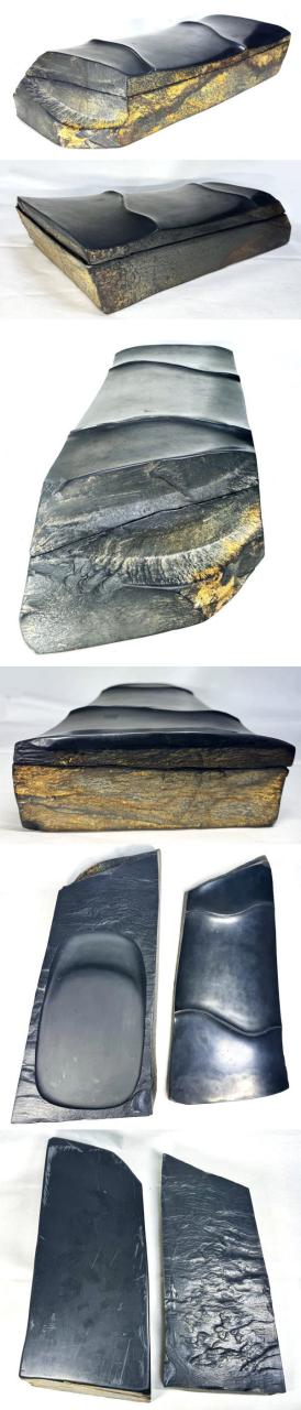 龍澤硯 龍渓閣硯本舗 田中一石作 送料無料】田中一石作 竹型龍渓石硯