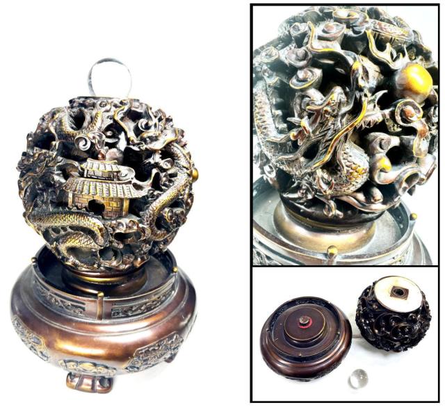 送料無料】九転乾坤龍球 約8.7kg 骨董 中国古美術 古玩 コレクション (