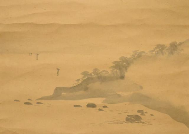 送料無料】寛威 富士 山水 手巻き画絵巻 紙本 肉筆 立軸 年代保証