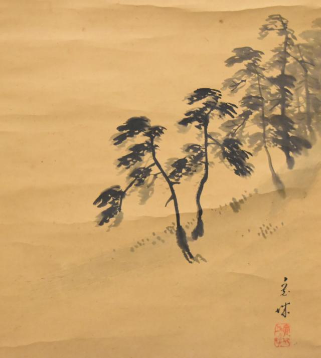 送料無料】寛威 富士 山水 手巻き画絵巻 紙本 肉筆 立軸 年代保証