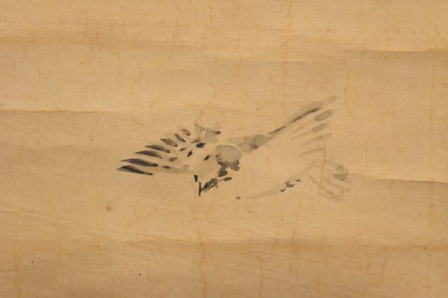 【送料無料】鳥 竹 書 手巻き画絵巻 紙本 肉筆 立軸 年代保証 書法 掛け軸 古美術 茶掛 古玩 文化財収集 威龍彩雲通販_4