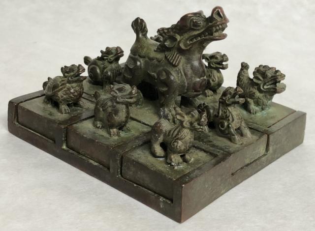 古青銅珍獣鈕印 9点 龍 麒麟 龍亀 睚眦 貔貅 四神獣 古美術 WWST005 古青銅珍獣鈕印 9点 龍 麒麟 龍亀 睚眦 貔貅 四神獣 古美術 WWST005