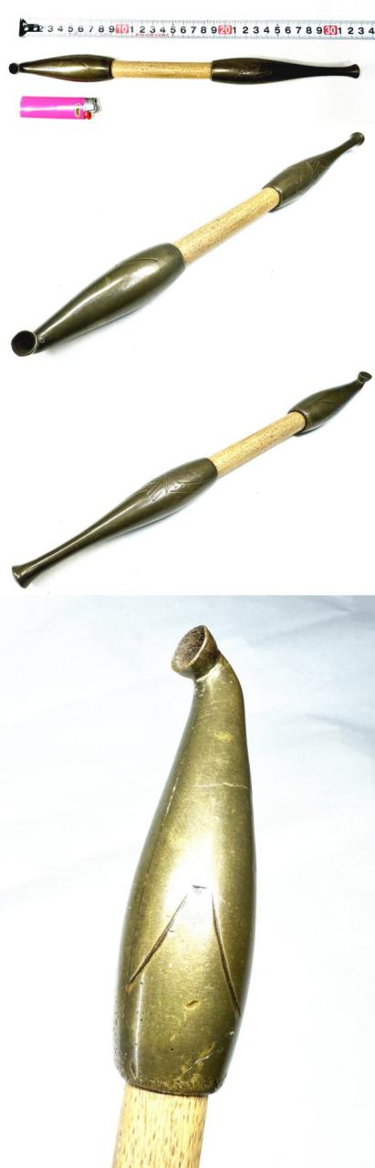 極太 鷹文彫刻キセル 大型 煙管 約長辺32cm 古道具 喫煙具 WWST065 極太 鷹文彫刻キセル 大型 煙管 約長辺32cm 古道具 喫煙具 WWST065