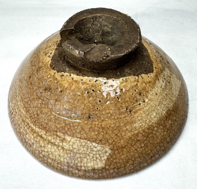 送料無料】江戸期 古萩 夏茶碗 平茶碗 萩焼 茶道具 日本古玩 伝世品 