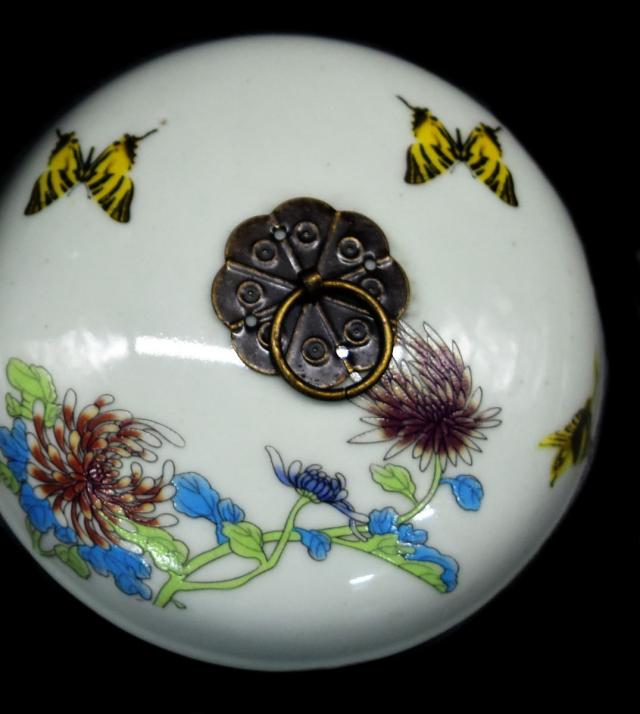 送料無料】清代 粉彩小壷 小物入 仏具 小物入れ 稀少 傷なし 経年