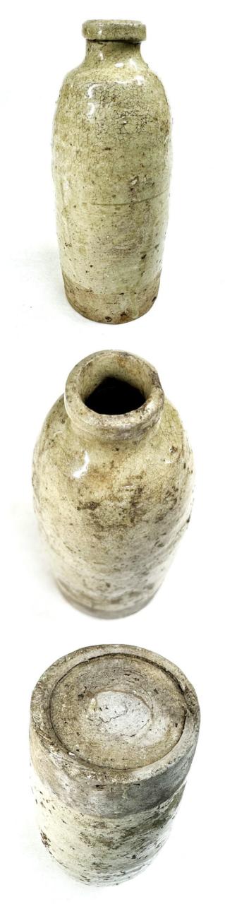 江戸時代 古瀬戸 瀬戸焼 舟徳利 酒器 花瓶 伝世品焼物 青花 WWTT154 送料無料】江戸時代 古瀬戸 瀬戸焼 舟徳利 酒器 花瓶 伝世品