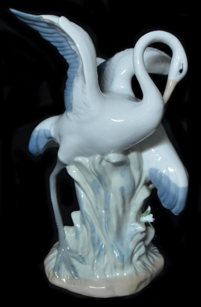 鶴置物 焼物 無傷 イギリス ENGLAND 骨董 古美術 WWTT158