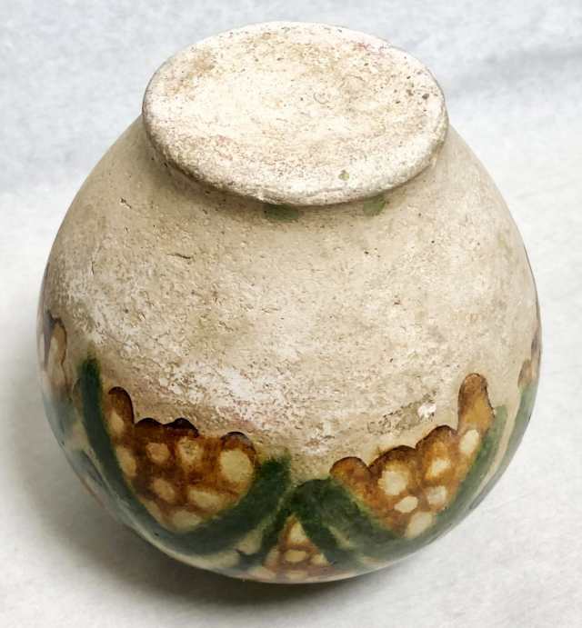 唐時代 唐三彩壺 伝世品焼物 保証 陶器 中国美術 ウブ品 入手困難 骨董