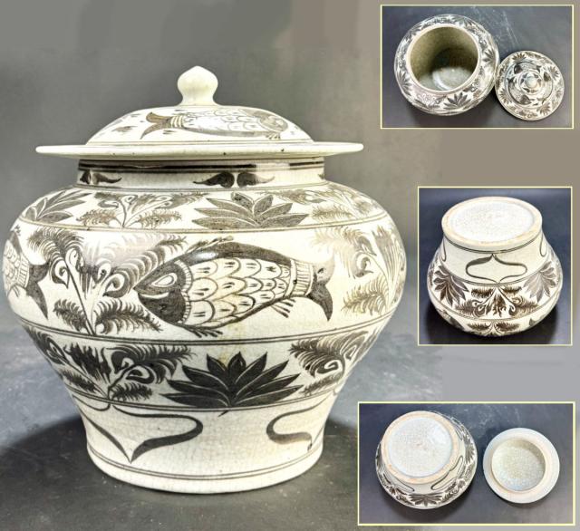 【送料無料】時代物 釉里紅魚藻紋盖罐 中国古玩 唐物 古陶瓷品 歴史有る年代物 入手困難 骨董 古美術 コレクション (旧家蔵出し) 威龍彩雲通販