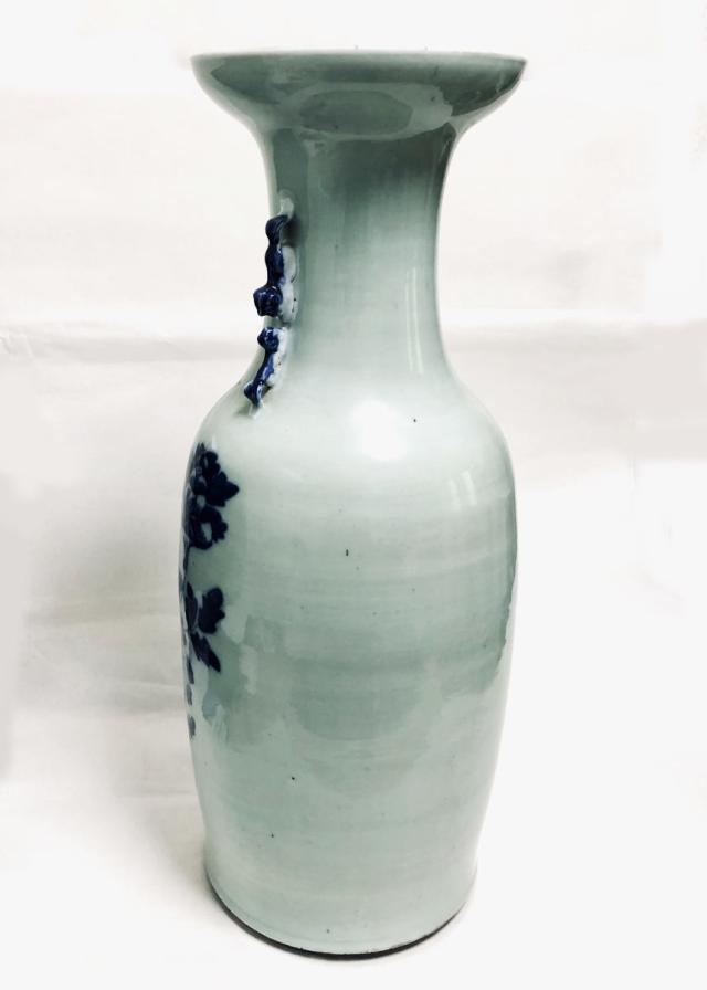 【送料無料】清時代中期 古染付 花紋様 大花瓶 伝世品焼物 青花 呉須 ウブ品 入手困難 骨董 中国古玩 (旧家蔵出し) 威龍彩雲通販_5