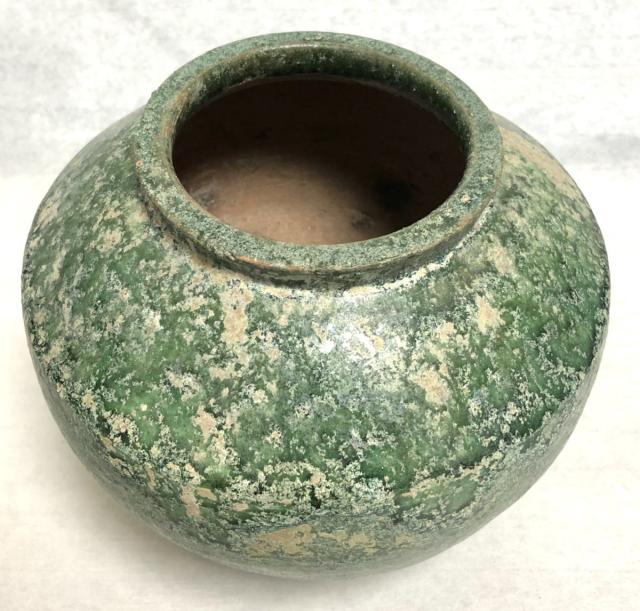 DT662 中国美術 銀化 漢緑釉壷 古陶磁 漢 漢緑釉壷