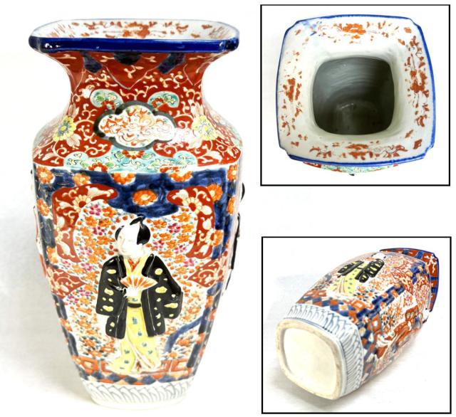 【送料無料】幕末〜明治時代名品 古伊万里 赤絵人物画花入 博物館級 日本骨董 肥山 入手困難 古美術 コレクション (茶道家旧蔵) 威龍彩雲通販