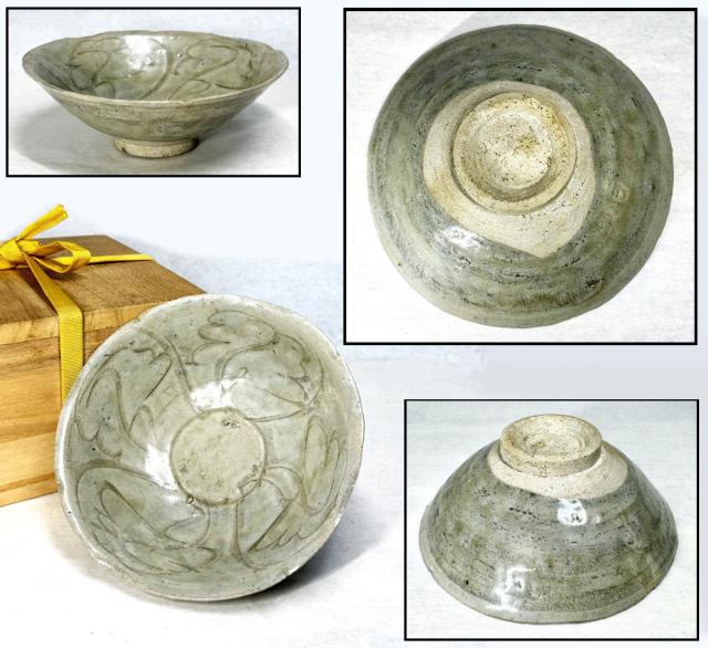 【送料無料】南宋時代 青磁輪花茶碗 箱付 古美術 時代品 伝世品焼物 歴史唐物 ウブ品 入手困難 中国古玩 骨董 (旧家蔵出し) 威龍彩雲通販