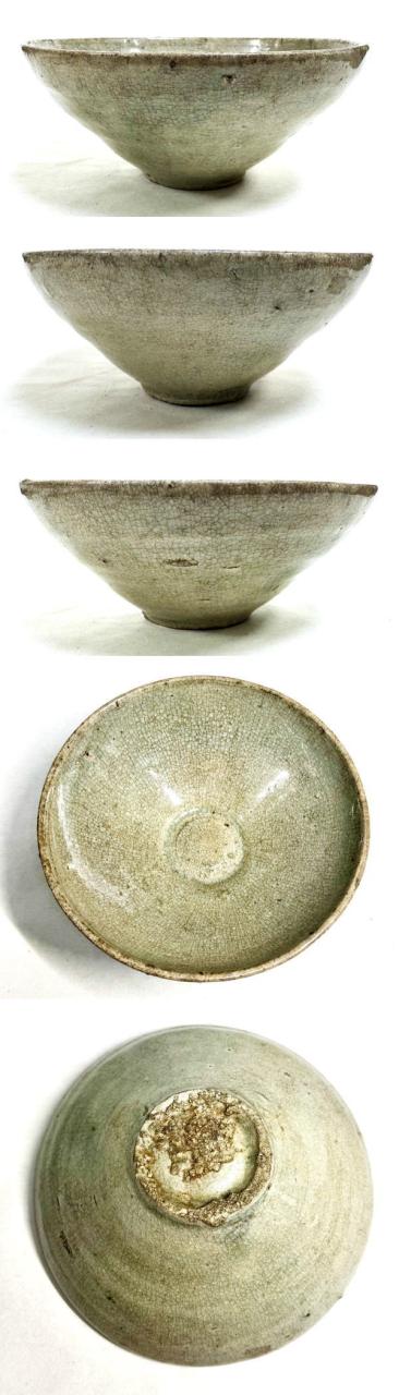 送料無料】高麗 青磁 茶碗 伝世品焼物 箱付 骨董 修復なし 古玩 朝鮮