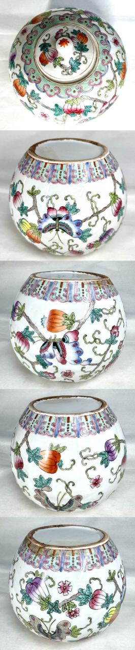 粉彩花蝶文蓋壷 唐物 骨董 古美術 中国古玩 入手困難コレクションWWTT317 粉彩花蝶文蓋壷 唐物 骨董 古美術 中国古玩 入手困難コレクション