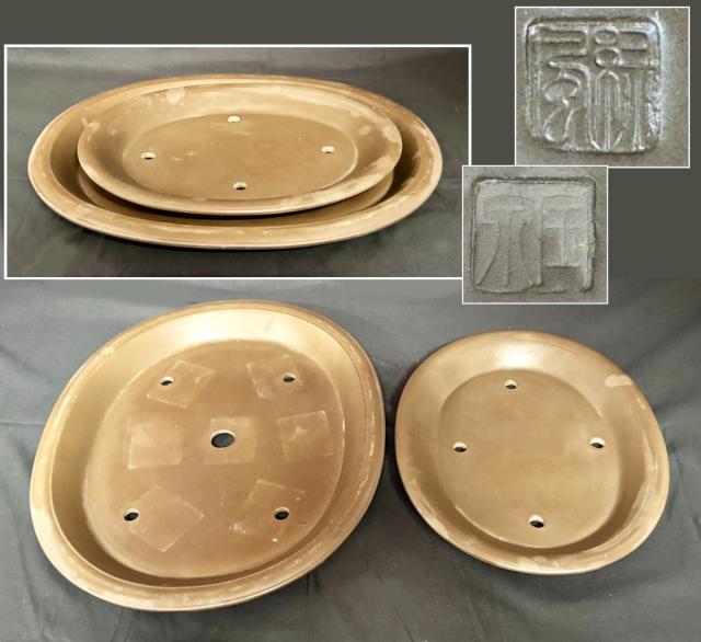 【送料無料】時代物 形盆栽鉢 ２点 在銘 古美術 ウブ品 入手困難 中国骨董 古美術 コレクション文化財 収集 (旧家蔵出し) 威龍彩雲通販