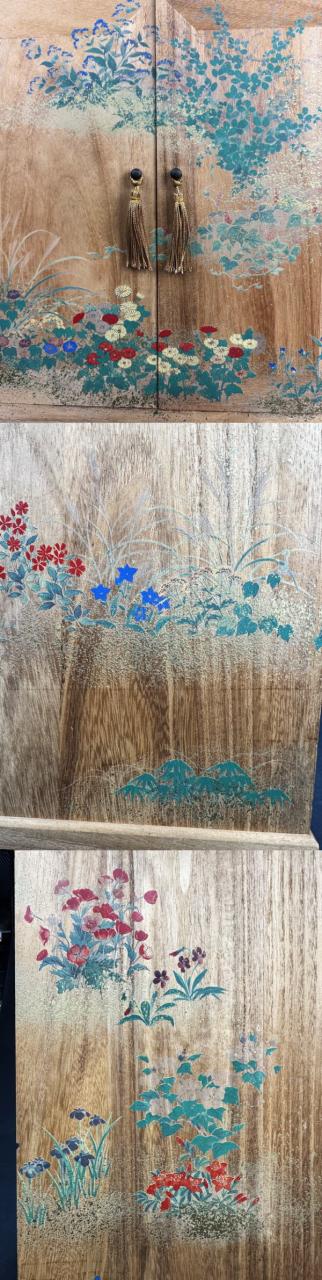 色絵本棚 入手困難 骨董 コレクション 置物 (旧家蔵出し)WWWT009 色絵