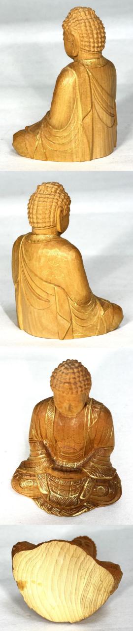古美術 白檀香木 描金釈迦様像 木彫り 置物 釈迦如来 古仏像 WWWT012
