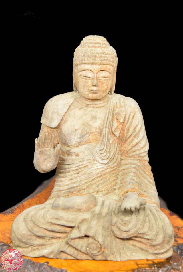 古美術 釈迦様像 塗金 木彫り 置物 釈迦如来 古仏像 年代保証 WWWT038 