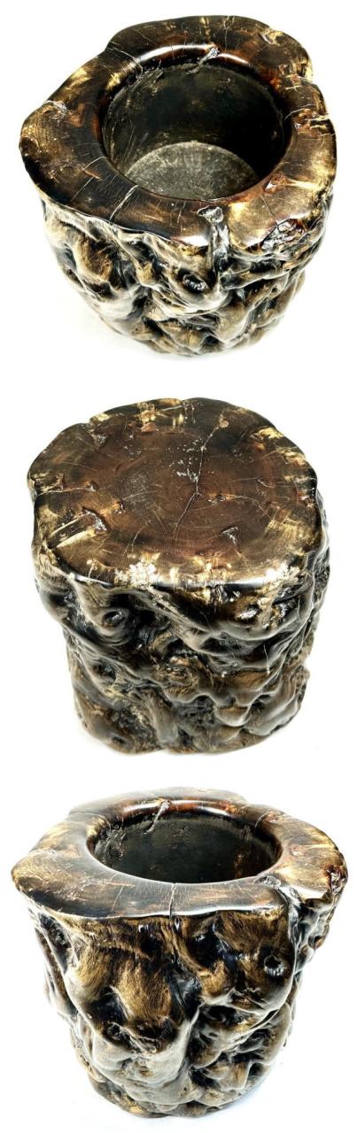 【送料無料】清時代 天然海松（黒珊瑚）筒 特太 2.01kg 書道 華道 茶道 唐木 唐物 骨董 中国古玩 古美術 細密細工 (旧家蔵出し) 威龍彩雲通販_2