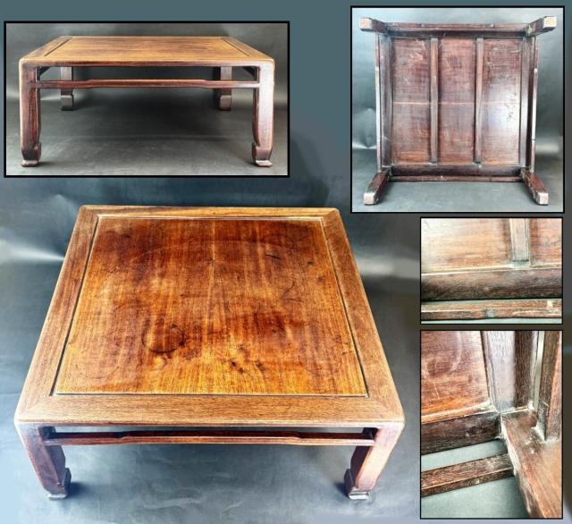 【送料無料】時代物 花梨唐木造 文机 経机 座卓 飾り台 唐木 花台 約横100cm 華道 茶道 香炉台 飾台 唐物 盆栽台 (旧家蔵出し) 威龍彩雲通販