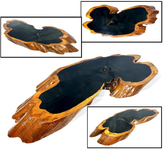 唐木 透彫縞黒檀高卓 香炉台 盆石台 盆栽台 木製花台 紫檀