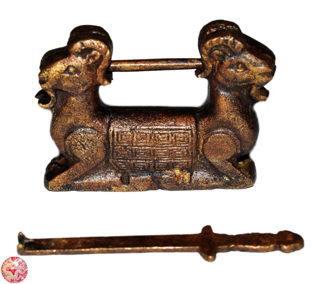 明末清初 lock アンティーク風 錠前 新品 銅製開運龍 希少品 ST008 錠前 明末清初 lock 羊 未 アンティーク風 錠前 明代末期 清代