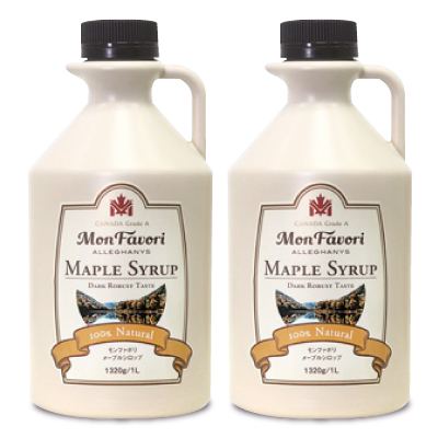 富永貿易 アレガニーズ ピュアメープルシロップダークロバストテイスト　1L(1320g) × 2本 沖縄配送不可