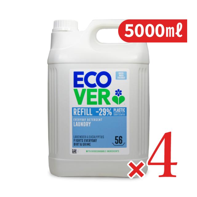 エコベール ランドリーリキッド 大容量パック 5000ml × 4本 沖縄配送不可 15,290円